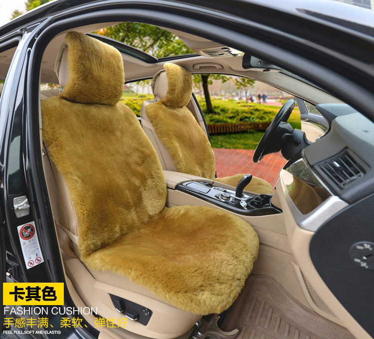 Universal 1pcs Luxury Car Australia Wool Front Seat Cover Cushion Sheepskin Short Plush Mats