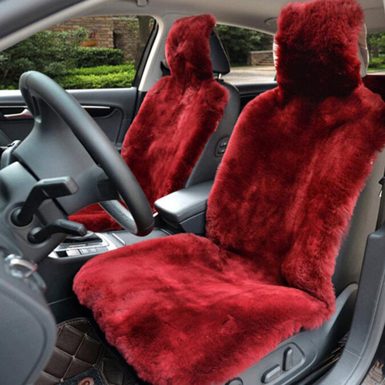 Universal 1pcs Luxury Car Australia Wool Front Seat Cover Cushion Sheepskin Short Plush Mats