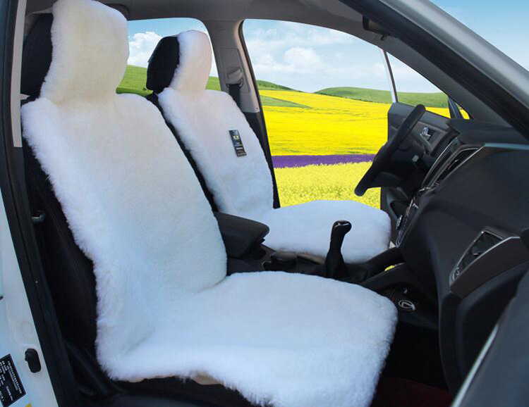 Universal 1pcs Luxury Car Australia Wool Front Seat Cover Cushion Sheepskin Short Plush Mats