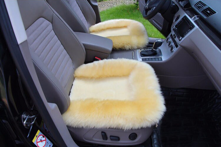 Universal 3pcs Australia 100% Wool Automobile Seat Pads Mats Furry Interior Winter Warm