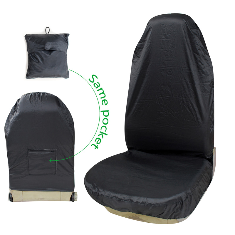 Universal Disposable Front Automotive Seat Covers Waterproof Repaired Trucks Protector - Black