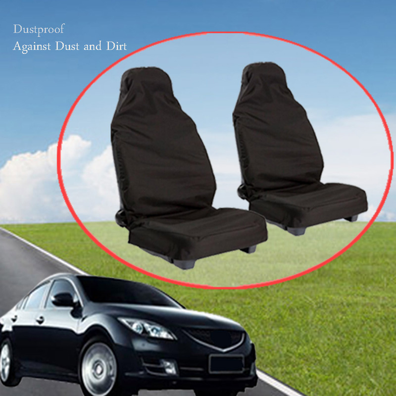 Universal Disposable Front Automotive Seat Covers Waterproof Repaired Trucks Protector - Black