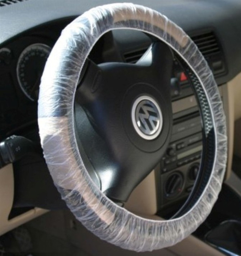 Vehicle PE Disposable Clear Plastic Auto Seat + Steering Wheel + Gear Covers 3pcs