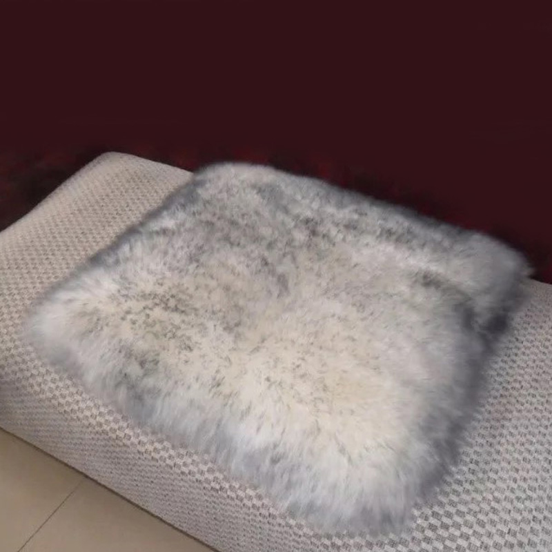 Winter Long Wool Mat Car Plush Seat Pad Pure Chair Cushion Used in Home and Office