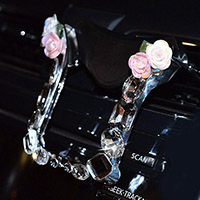 U Shape Flower Car Mobile Phone Holder Crystal Rhinestone Air Vent Mount Clip Stand GPS