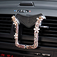 U Shape Universal Car Mobile Phone Holder Crystal Bow Air Vent Mount Clip Stand GPS