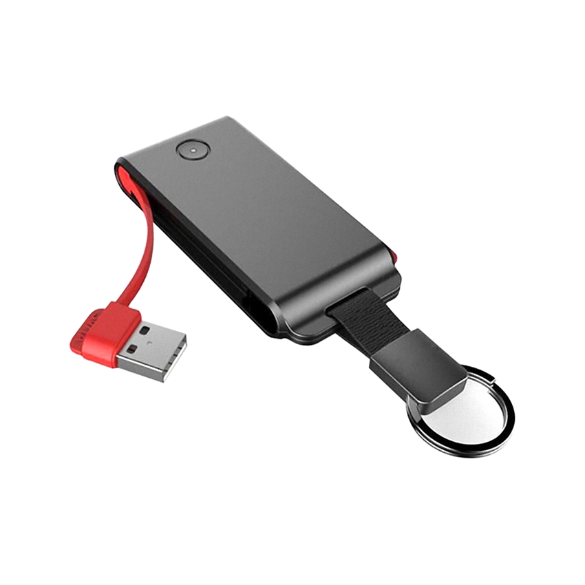 OEM/ODM AF-0101 Built-in Cable Keychain Power Bank 1500mAh Plastic Case Mobile Phone Charging