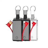 OEM/ODM AF-0101 Built-in Cable Keychain Power Bank 1500mAh Plastic Case Mobile Phone Charging