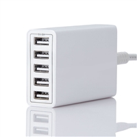 OEM/ODM AF-04005A 40W 5-USB Adapter Charger For Apple Android Cell Phone Laptop Bluetooth Device