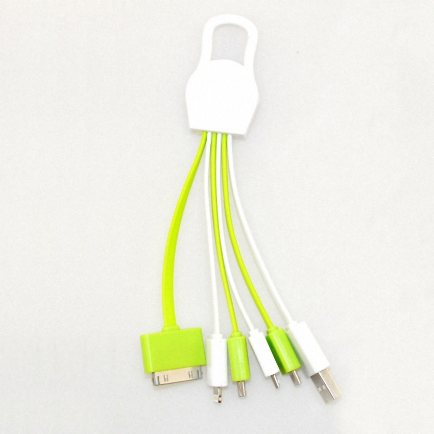 OEM/ODM AF-501 USB Charging Cable for Mobile Phone MFI Keychain 6 in 1 Micro Multi Mini