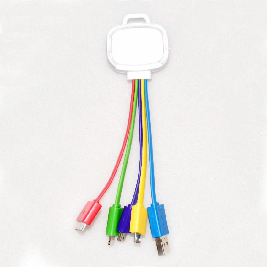 OEM/ODM AF-501FG MFI LED Charging Cable for Cell Phone Keychain 5 in 1 Micro Multi Mini USB