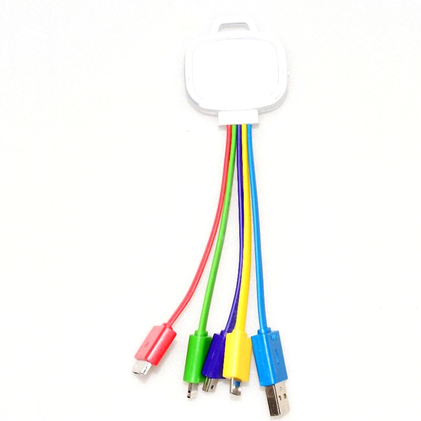 OEM/ODM AF-501FG MFI LED Charging Cable for Cell Phone Keychain 5 in 1 Micro Multi Mini USB