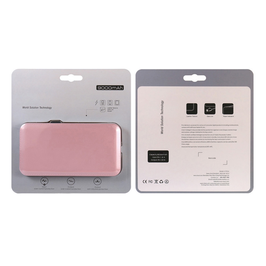 OEM/ODM AF-622A QC2.0 9000mAh External Battery Ultra-thin Fast Charger Skin Texture