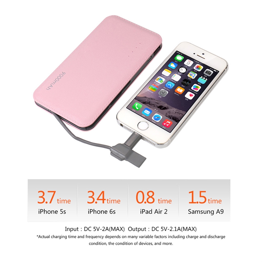 OEM/ODM AF-622A QC2.0 9000mAh External Battery Ultra-thin Fast Charger Skin Texture