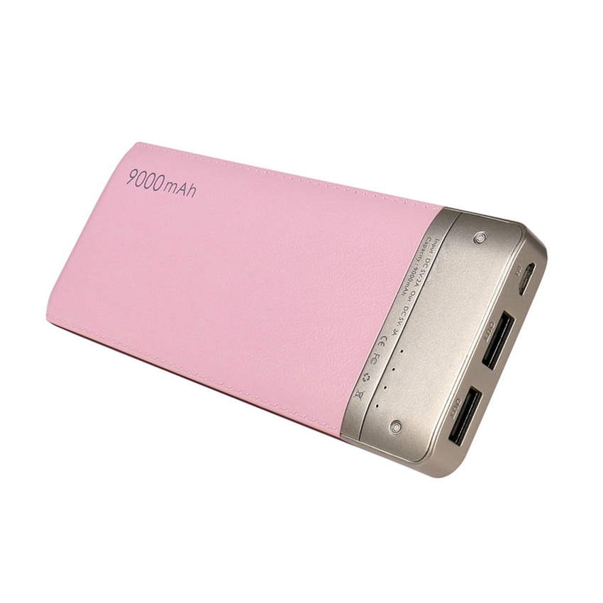 OEM/ODM AF-663 QC2.0 9000mAh Power Bank Dual Output Fast Charger Skin Texture