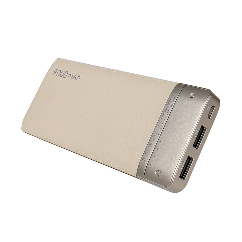 OEM/ODM AF-663 QC2.0 9000mAh Power Bank Dual Output Fast Charger Skin Texture