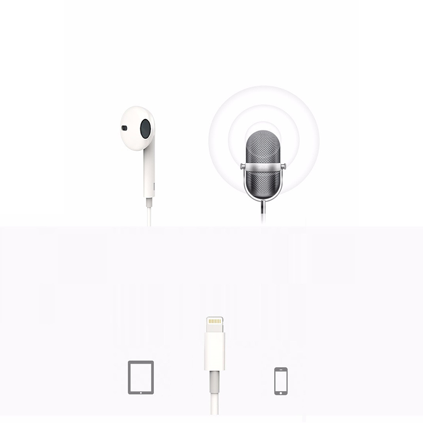 OEM/ODM AF-E700 HiFi 120CM Lighting In-Ear Earphone for iPhone 7 & iPad Earpods with 8-Pin Connector