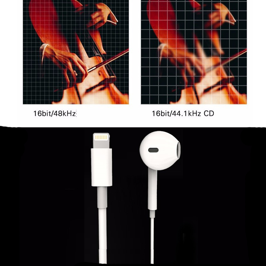 OEM/ODM AF-E700 HiFi 120CM Lighting In-Ear Earphone for iPhone 7 & iPad Earpods with 8-Pin Connector