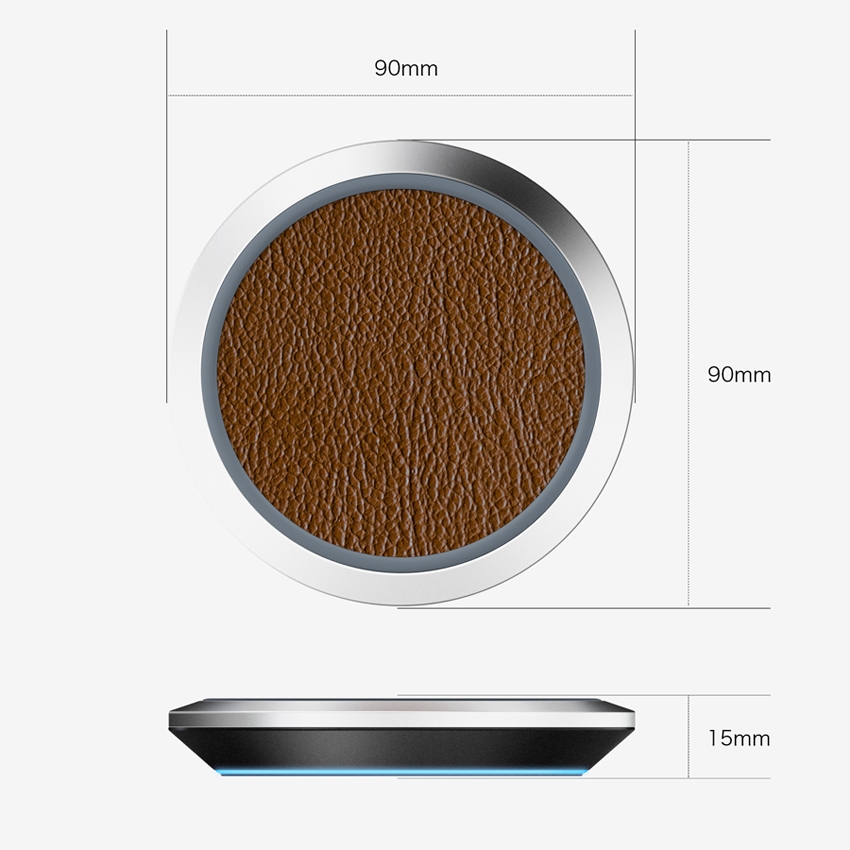 OEM/ODM AF-FC60 Wireless Charger Pad PU LED Mobile Phone Fast Charging Qi Standard