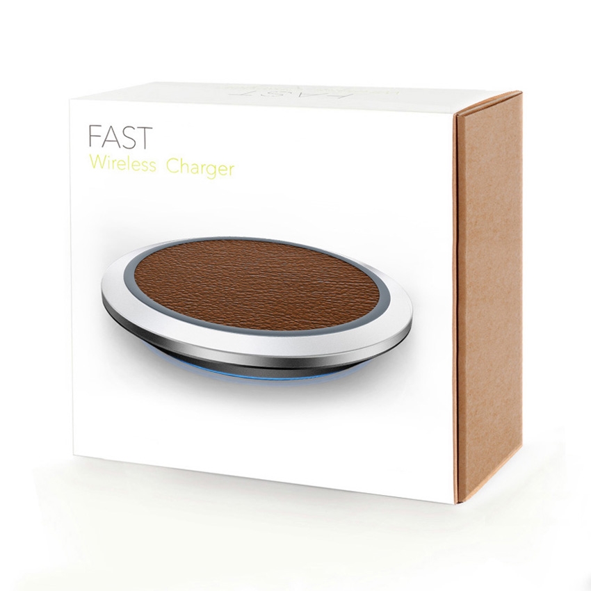 OEM/ODM AF-FC60 Wireless Charger Pad PU LED Mobile Phone Fast Charging Qi Standard