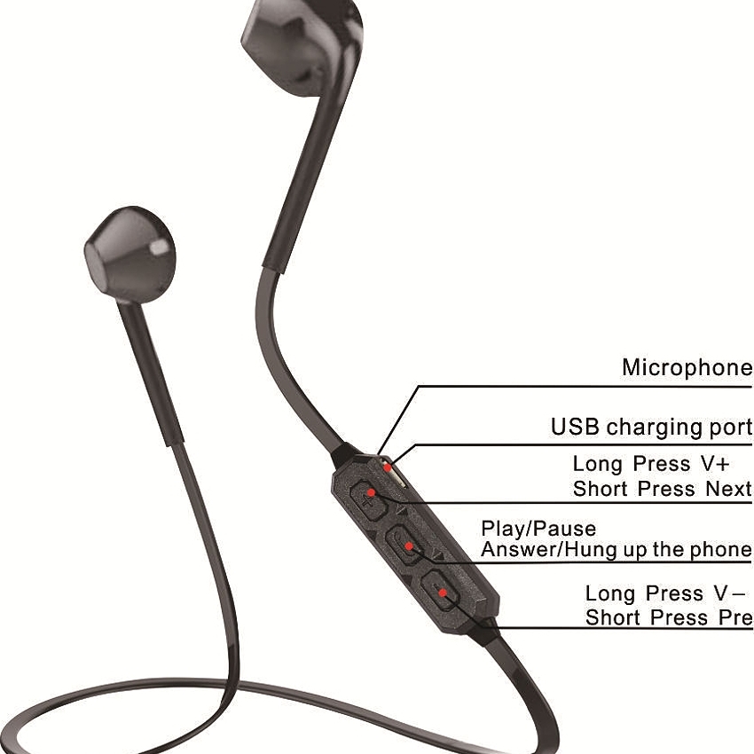 OEM/ODM AF-H5 HiFi Wireless Necklace Bluetooth 4.1 Neckband Earphone Stereo Smart Headphone