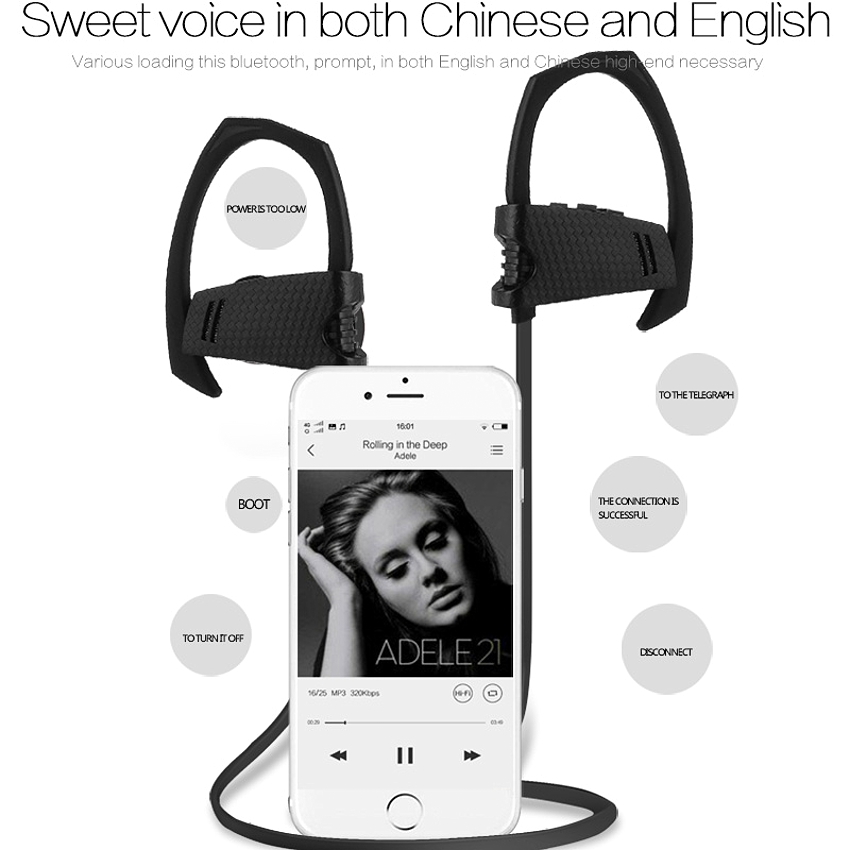 OEM/ODM AF-Q9 HiFi Wireless Waterproof Top Headphones Sport Headset Anti Sweat Bluetooth 4.1