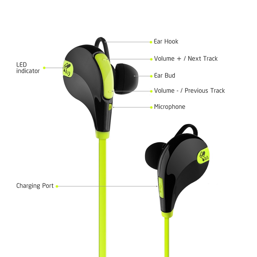 OEM/ODM AF-QY7 Great Stereo Wireless Bluetooth 4.1 EDR Neckband Sports In Ear Earphone Microphone